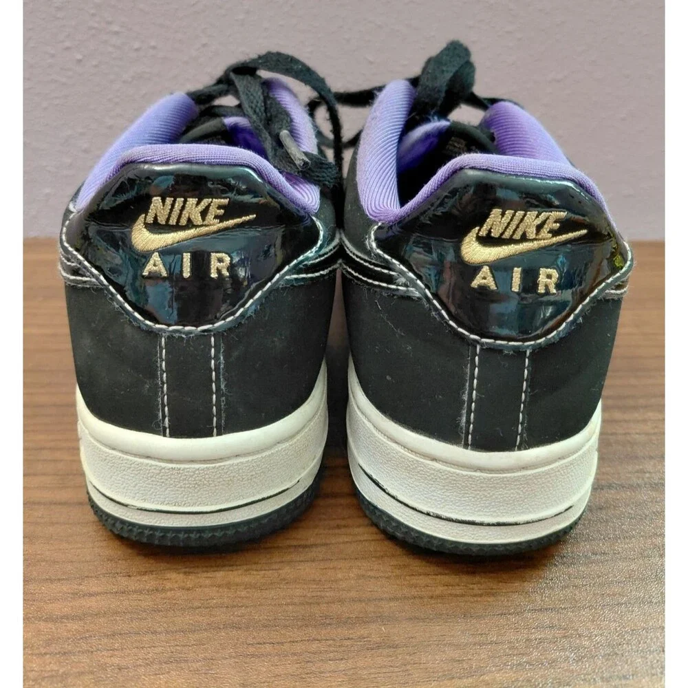 Nike Airforce 1 Black And Purple Kids Size 5Y Lace Up